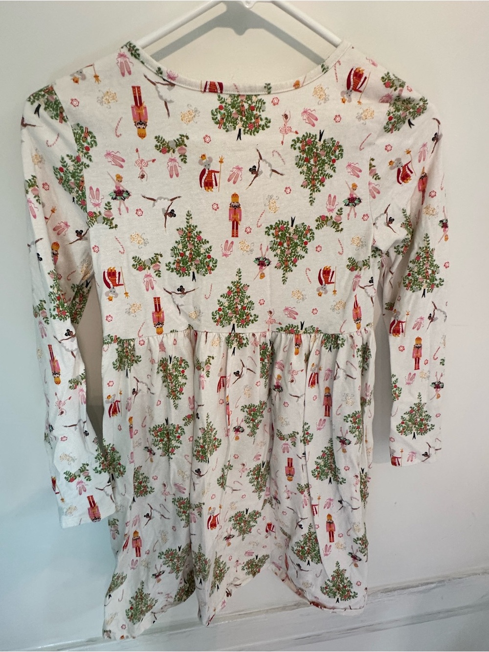 wonder nation White Holiday Nutcracker Print Long Sleeve Dress